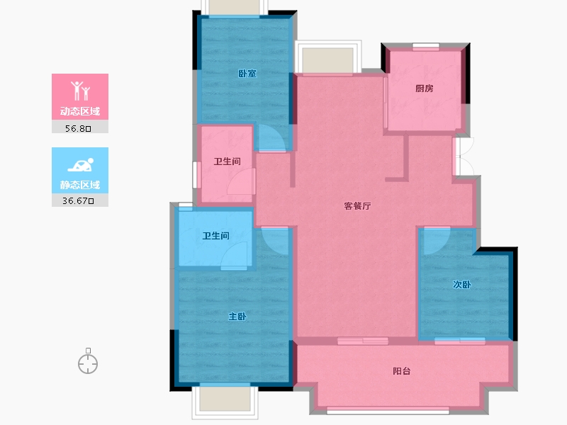 江西省-南昌市-远洋靖淞·云璟-83.65-户型库-动静分区