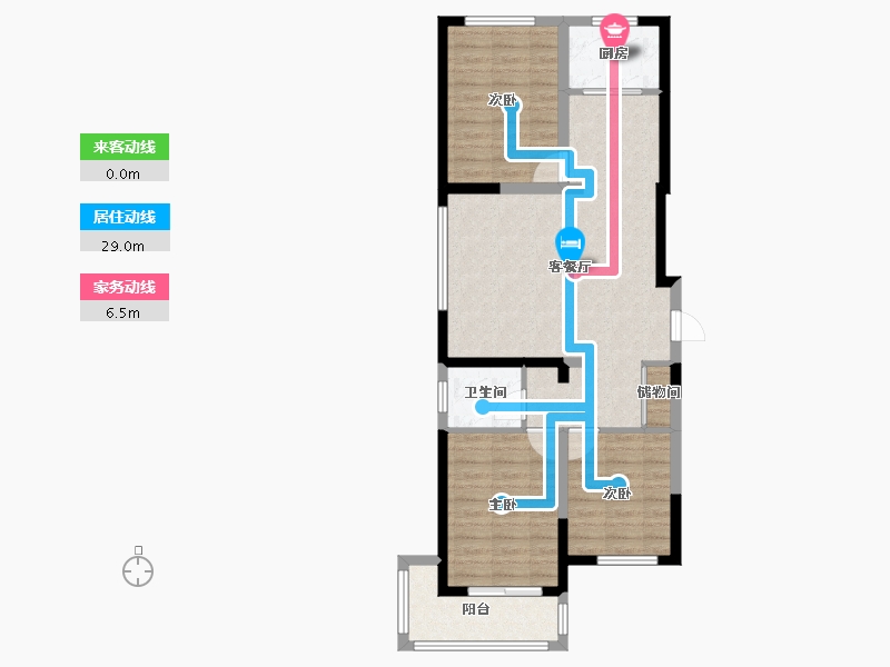 河北省-保定市-朝阳花园A区-80.07-户型库-动静线