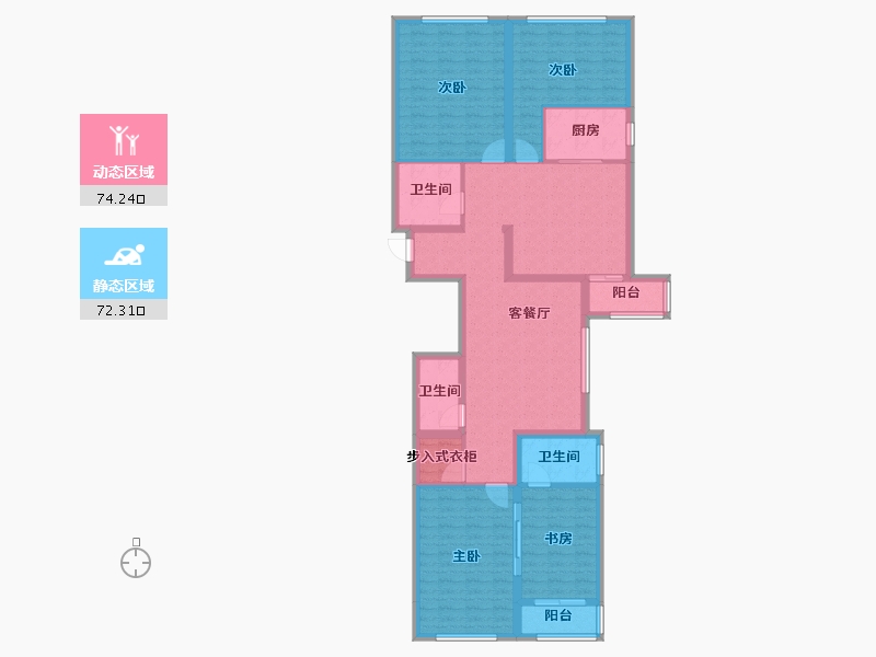 河北省-保定市-朝阳花园A区-131.56-户型库-动静分区