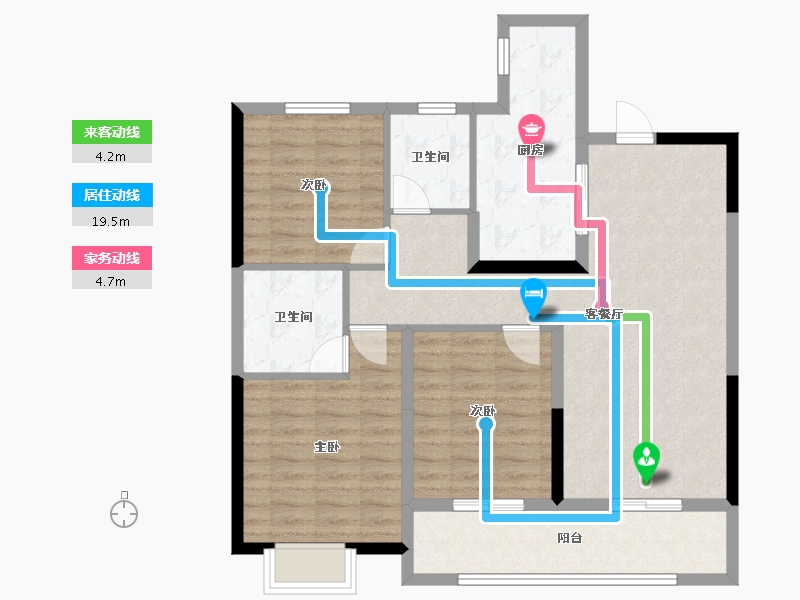 江苏省-南通市-锦绣福邸三期-92.75-户型库-动静线