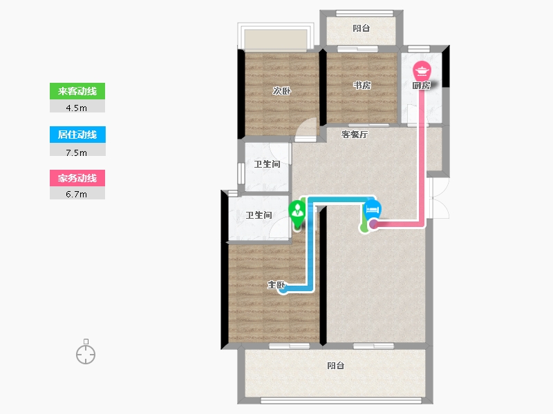 海南省-三亚市-三亚·一山湖-88.92-户型库-动静线