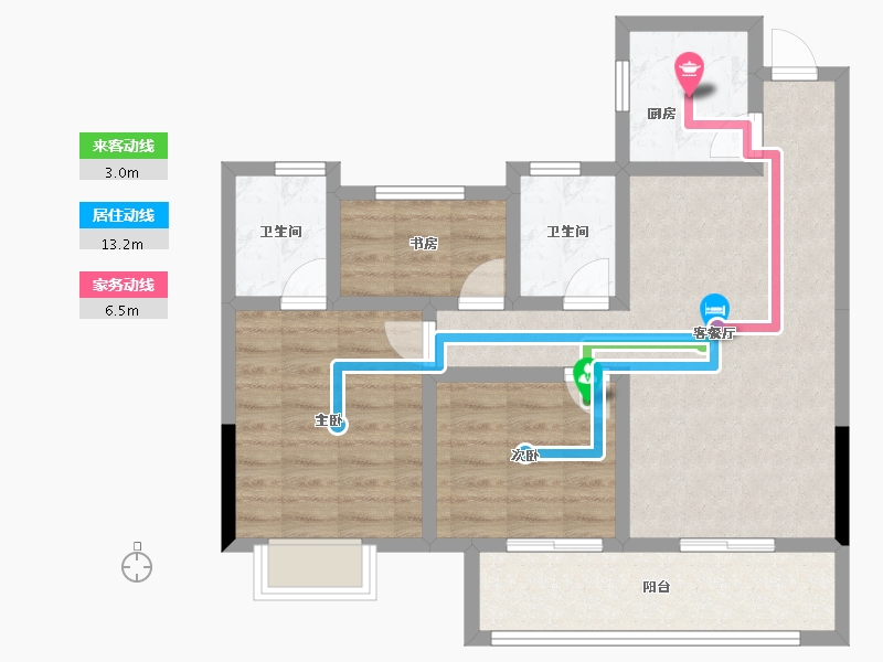 福建省-三明市-上城银座-75.75-户型库-动静线