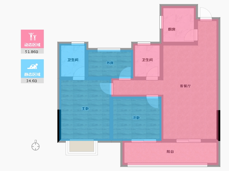 福建省-三明市-上城银座-75.75-户型库-动静分区