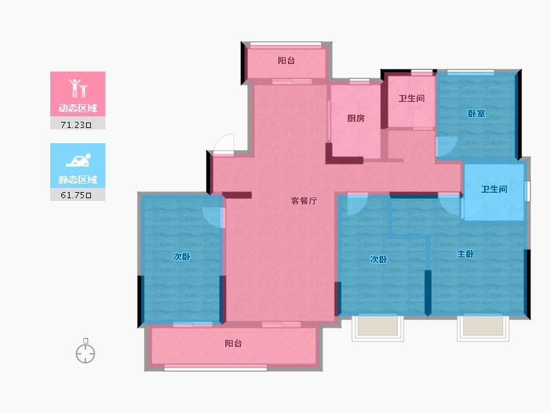 江苏省-南通市-锦绣福邸三期-118.60-户型库-动静分区