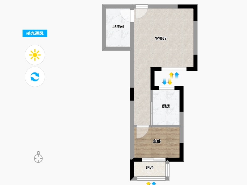 河北省-保定市-朝阳花园A区-34.71-户型库-采光通风