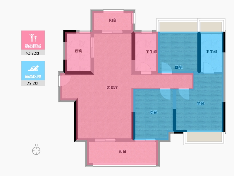 贵州省-贵阳市-吾悦华府-110.00-户型库-动静分区