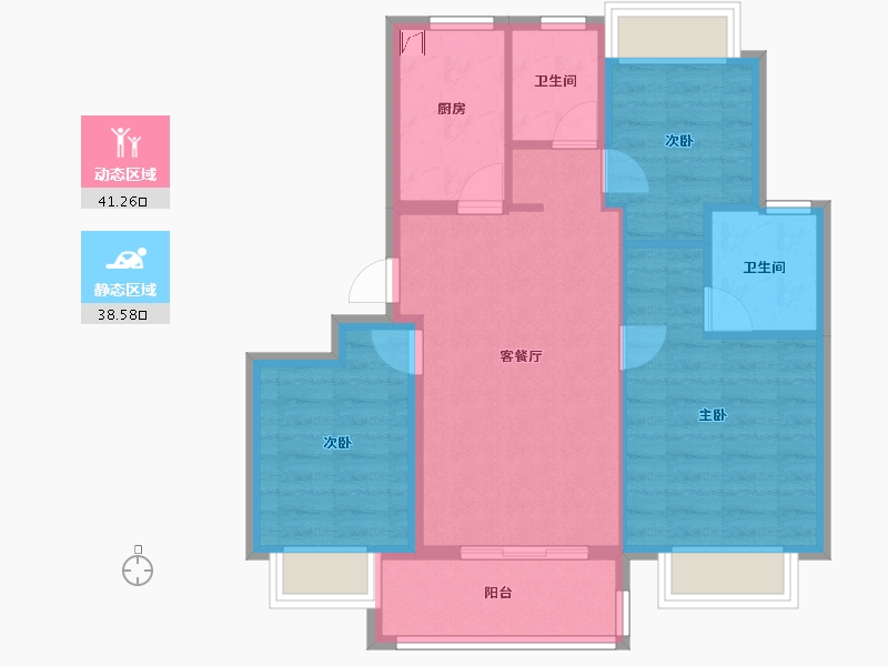 江苏省-南京市-华宇·林湖雅舍-71.20-户型库-动静分区