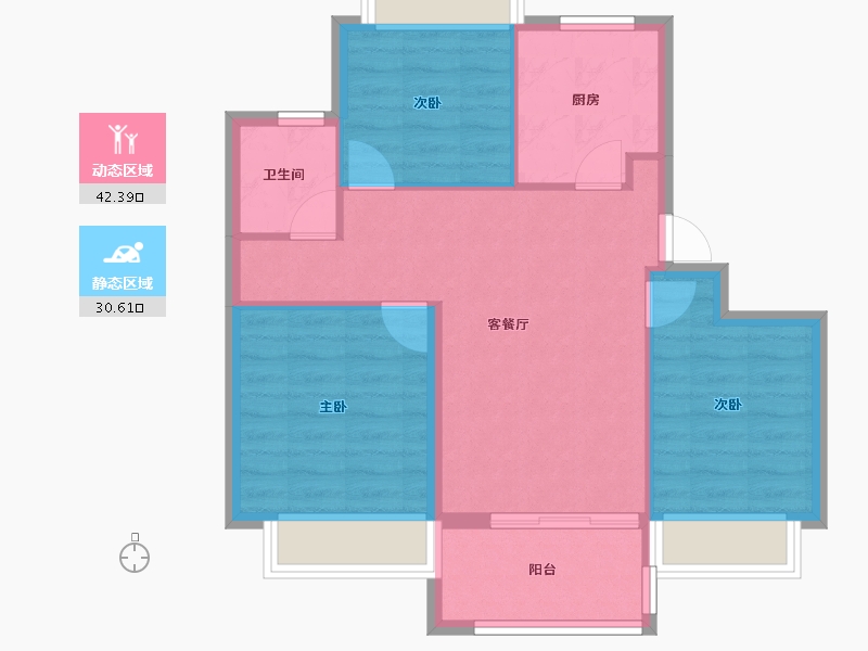 江苏省-南京市-华宇·林湖雅舍-65.61-户型库-动静分区