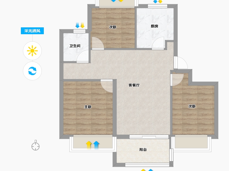 江苏省-南京市-华宇·林湖雅舍-65.61-户型库-采光通风