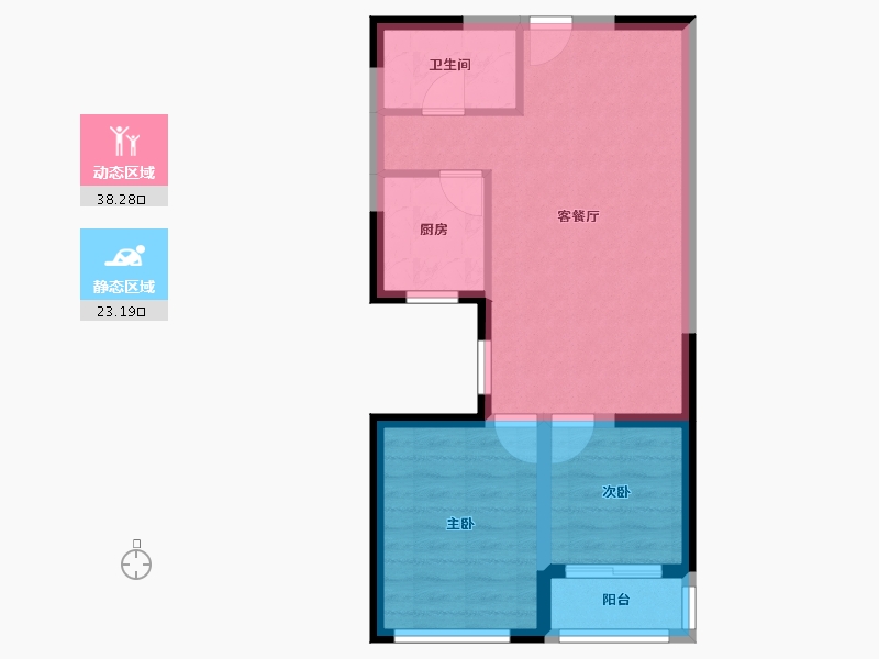 河北省-保定市-朝阳花园A区-54.83-户型库-动静分区