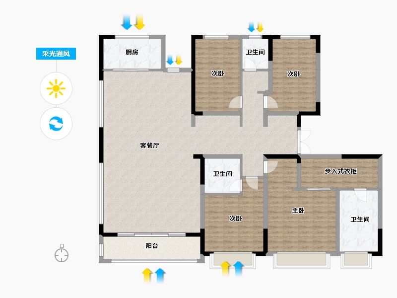 陕西省-宝鸡市-雲熙一品-192.81-户型库-采光通风