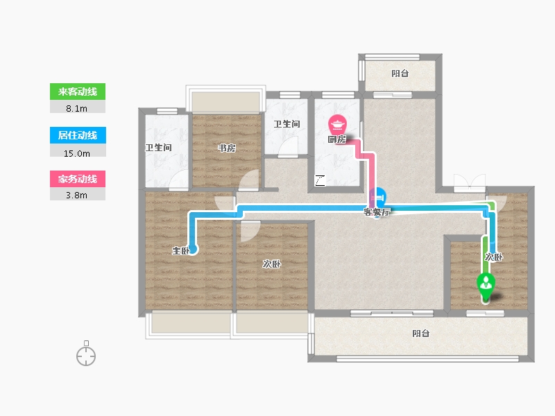 江苏省-南京市-新城振业铭著风华-108.80-户型库-动静线