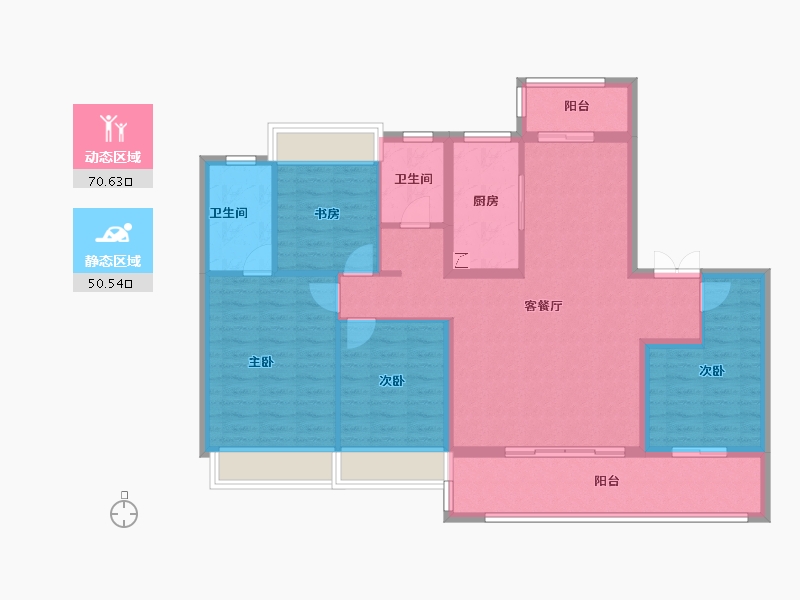 江苏省-南京市-新城振业铭著风华-108.80-户型库-动静分区