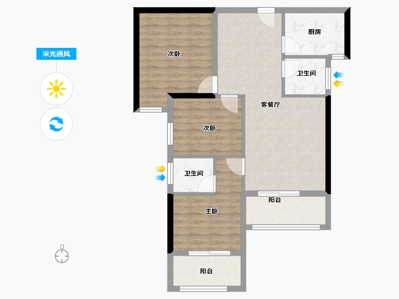 福建省-三明市-海翼江山悦-80.86-户型库-采光通风