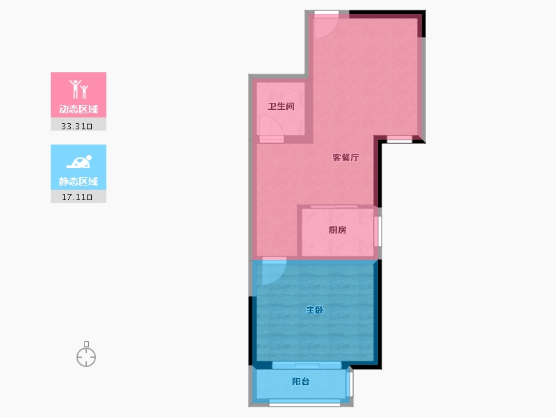 河北省-保定市-朝阳花园A区-44.59-户型库-动静分区