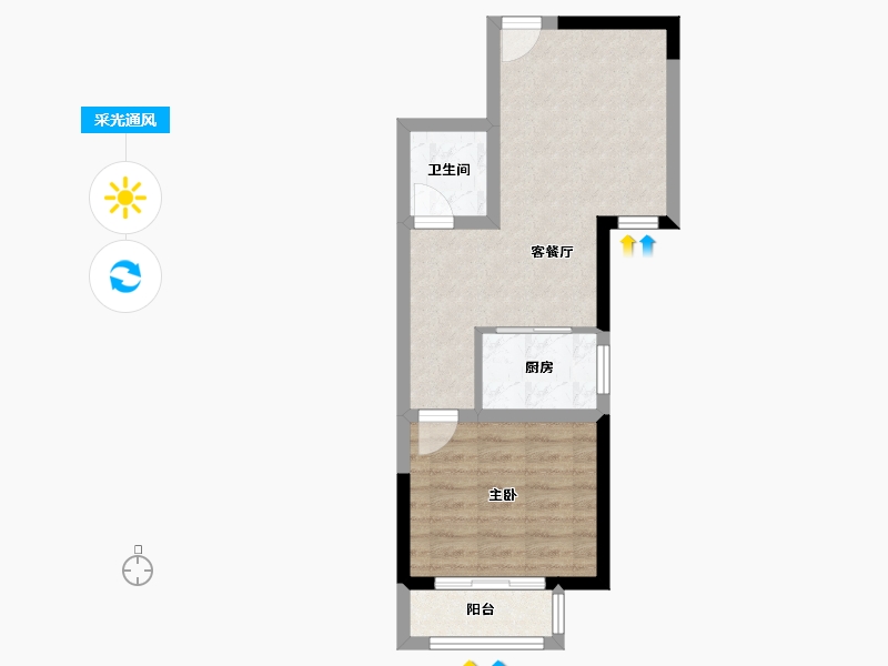 河北省-保定市-朝阳花园A区-44.59-户型库-采光通风