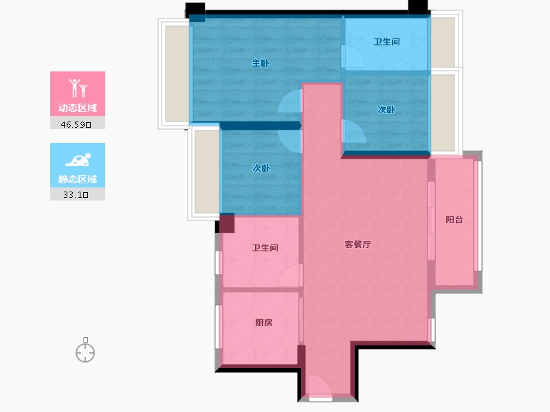 广东省-深圳市-宏发悦云花园-71.20-户型库-动静分区