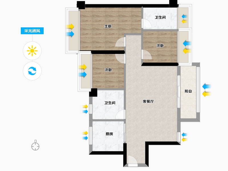 广东省-深圳市-宏发悦云花园-71.20-户型库-采光通风