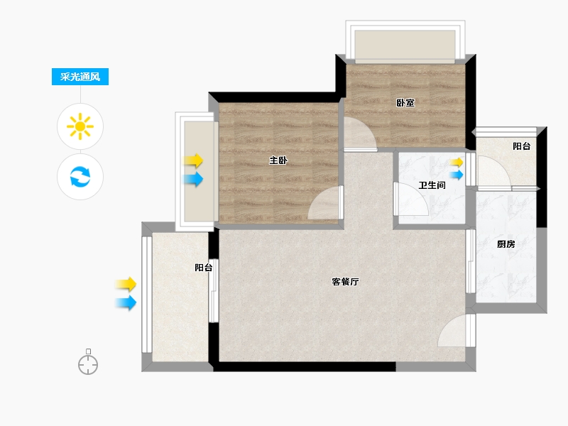 广东省-深圳市-京基智农·山海公馆-53.60-户型库-采光通风