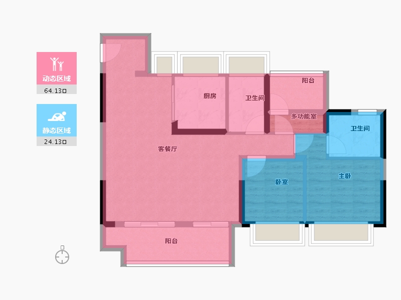 江苏省-苏州市-爱情·云锦万象-78.50-户型库-动静分区