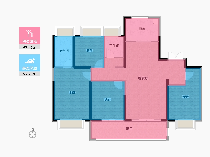 江苏省-南京市-云萃府-114.40-户型库-动静分区