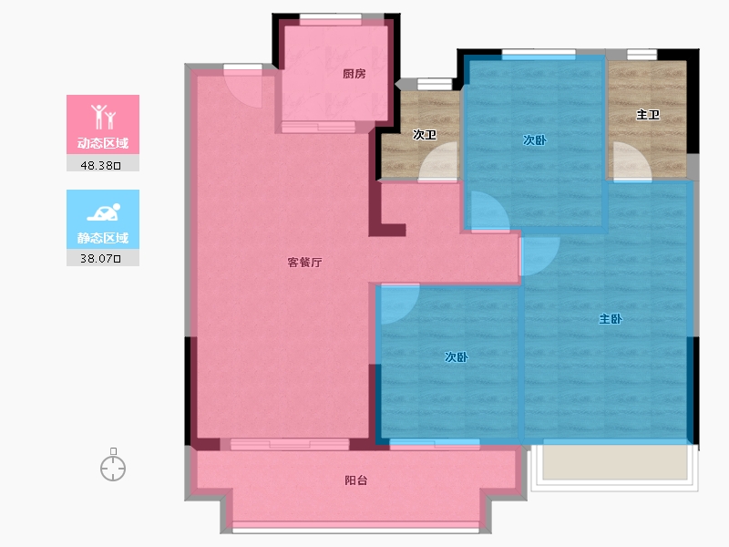 浙江省-嘉兴市-铂樾怡庭-84.80-户型库-动静分区