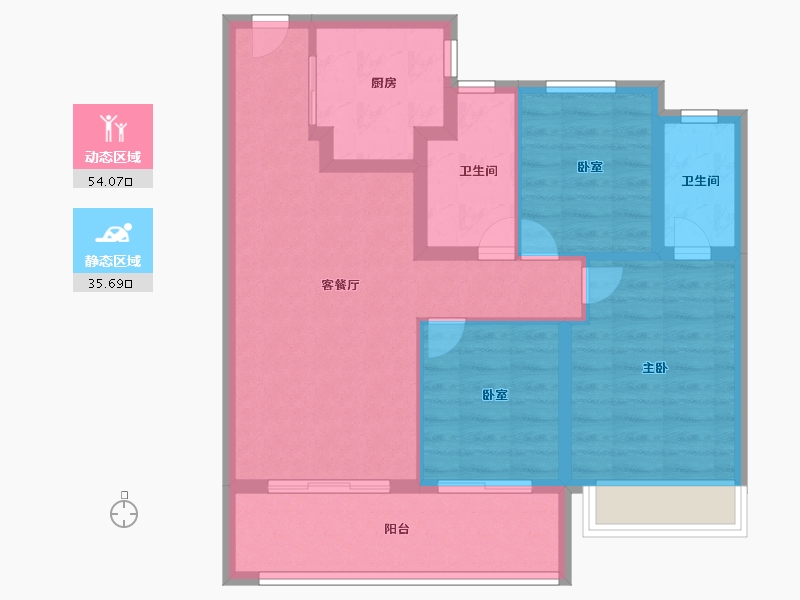 江苏省-苏州市-保利和光山语-80.00-户型库-动静分区