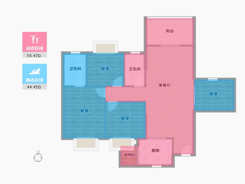 广东省-湛江市-瑞航华庭-79.86-户型库-动静分区