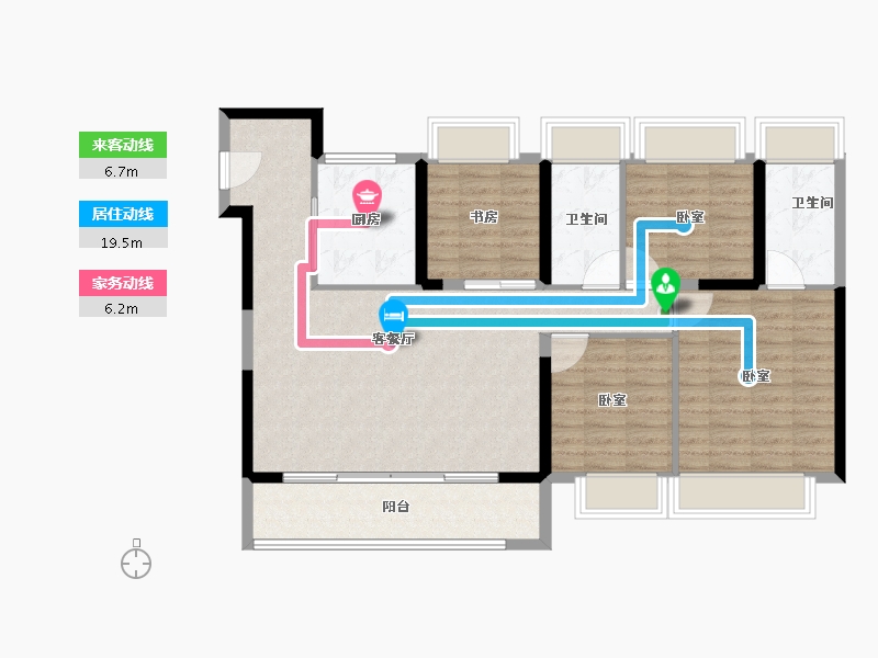 江苏省-苏州市-中建虹溪璟庭-104.00-户型库-动静线