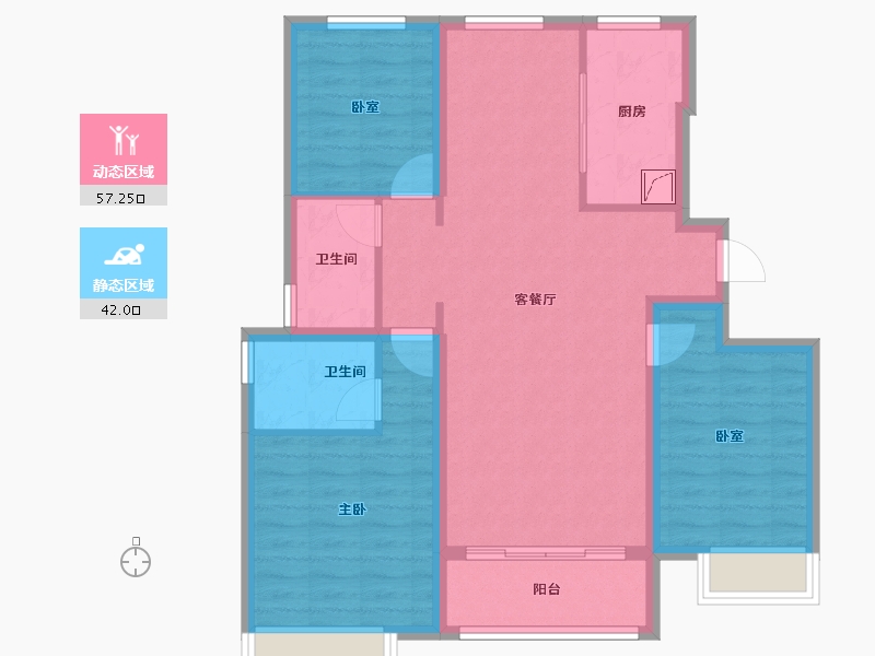 河北省-唐山市-荣望府-88.57-户型库-动静分区