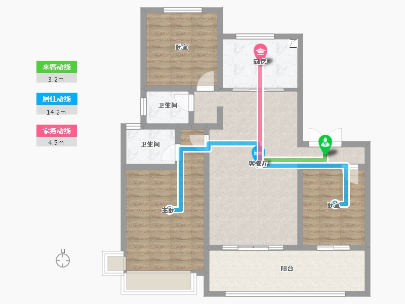 山东省-德州市-兴安居·新河雅园-98.49-户型库-动静线