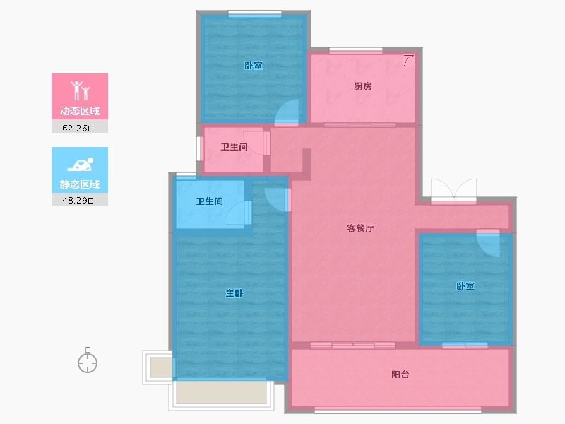 山东省-德州市-兴安居·新河雅园-98.49-户型库-动静分区