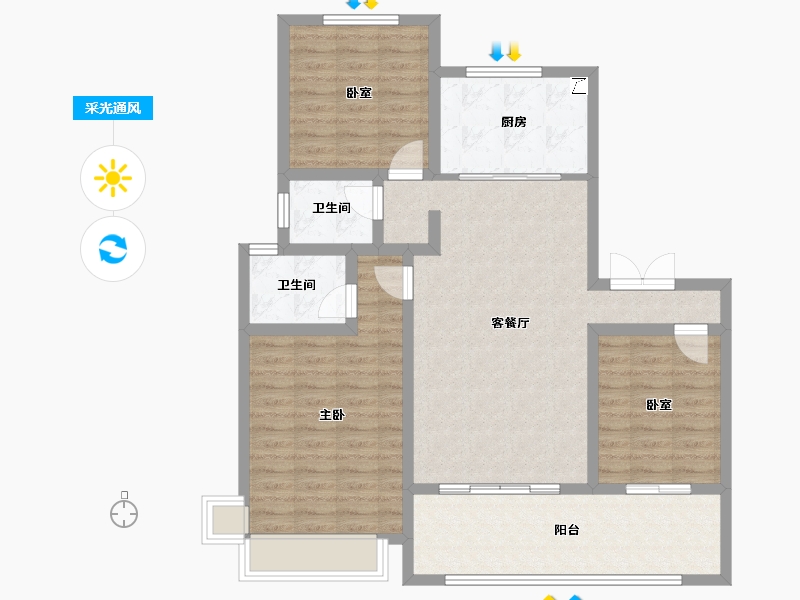 山东省-德州市-兴安居·新河雅园-98.49-户型库-采光通风