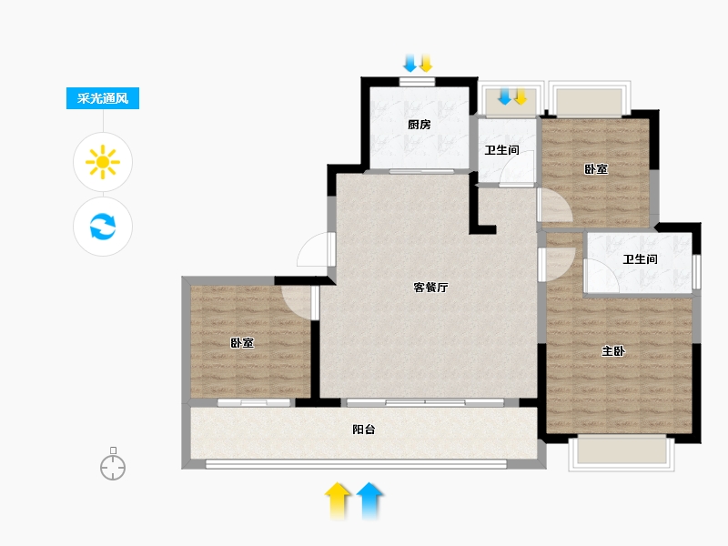 江苏省-苏州市-中建御璟峯-112.81-户型库-采光通风