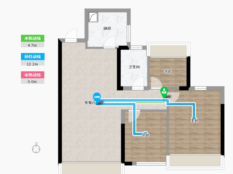 湖南省-岳阳市-天伦湖与树-73.90-户型库-动静线