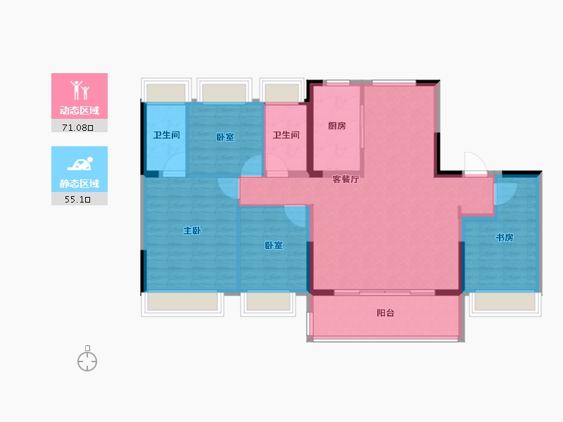 江苏省-苏州市-天境澜庭-114.41-户型库-动静分区