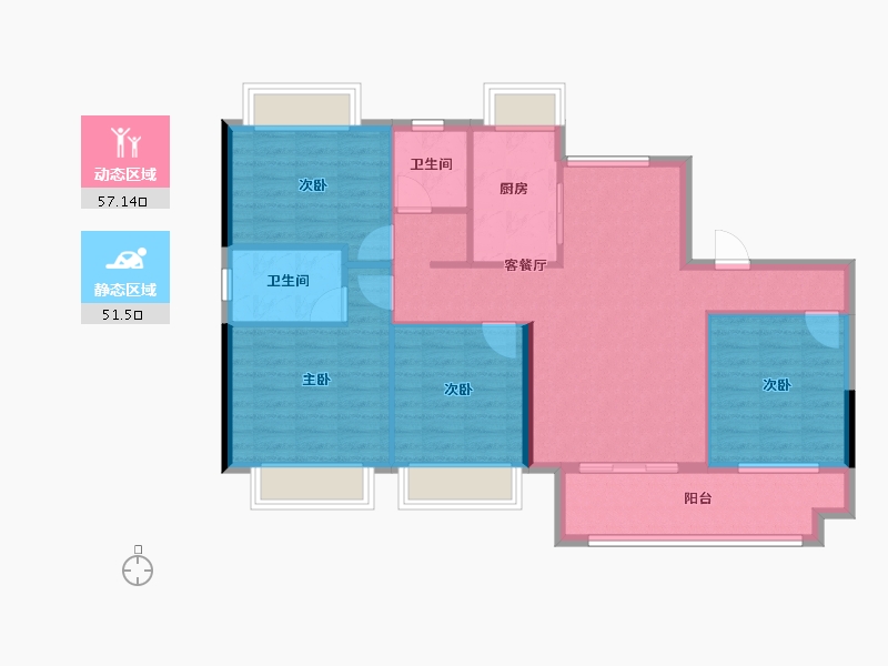 福建省-三明市-上城银座-97.97-户型库-动静分区