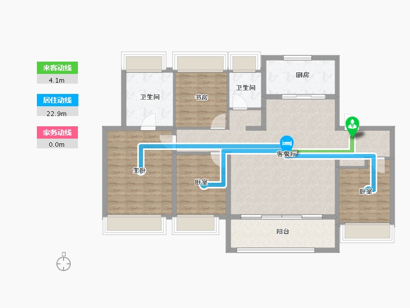 江苏省-苏州市-苏州花语澜苑-112.00-户型库-动静线