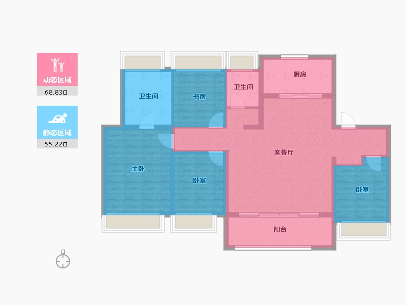 江苏省-苏州市-苏州花语澜苑-112.00-户型库-动静分区