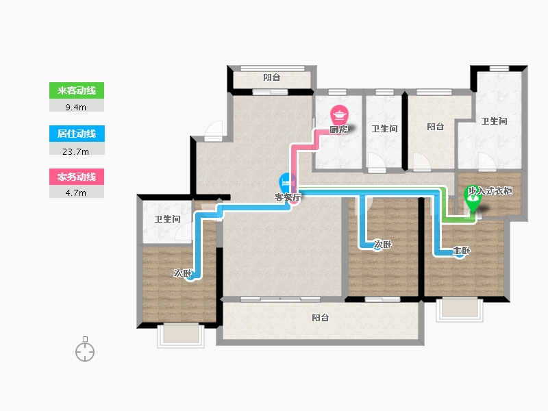 浙江省-宁波市-中交·玉宸园-136.01-户型库-动静线