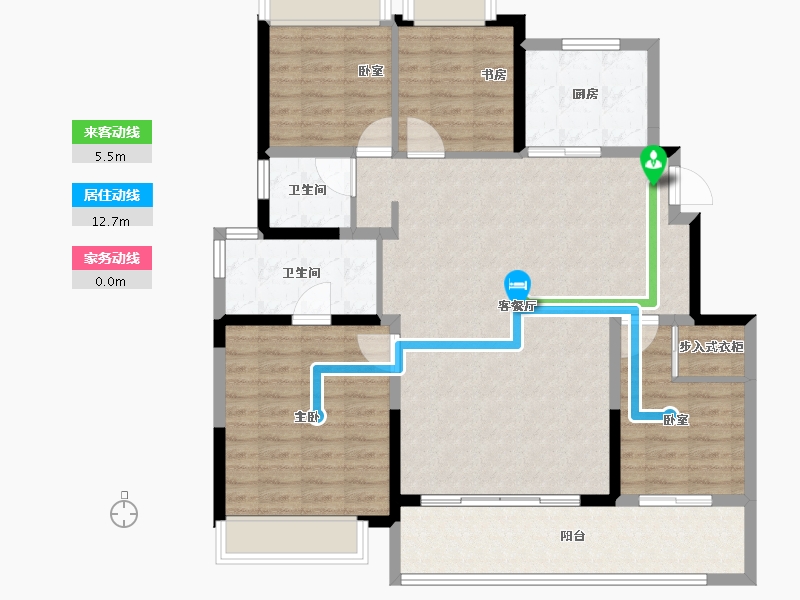 江苏省-苏州市-桃溪澜园-114.40-户型库-动静线