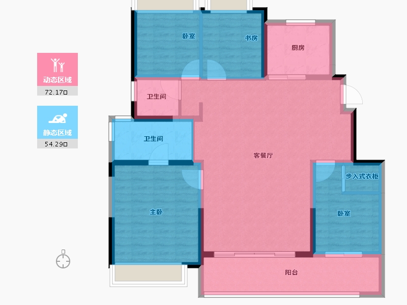 江苏省-苏州市-桃溪澜园-114.40-户型库-动静分区