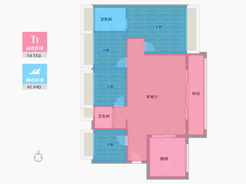 广东省-深圳市-宏发悦云花园-92.00-户型库-动静分区