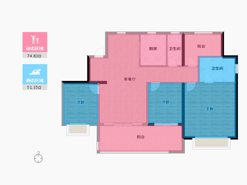 浙江省-宁波市-中交·玉宸园-114.41-户型库-动静分区