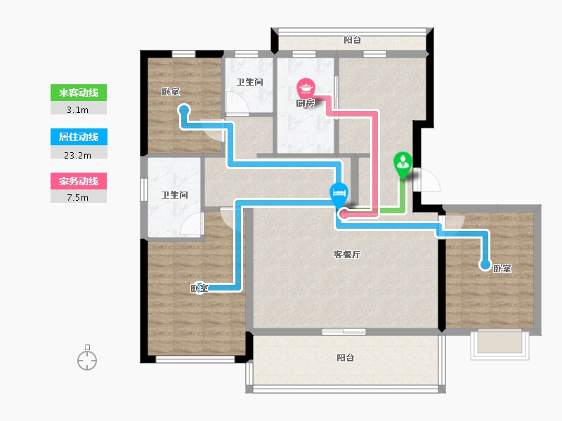 浙江省-台州市-天辰誉府-110.00-户型库-动静线