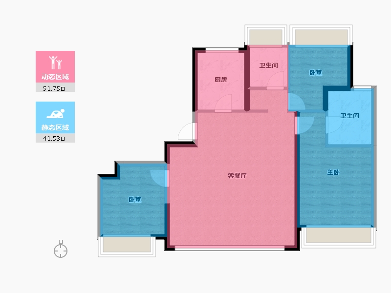 江苏省-苏州市-中建虹溪璟庭-84.00-户型库-动静分区