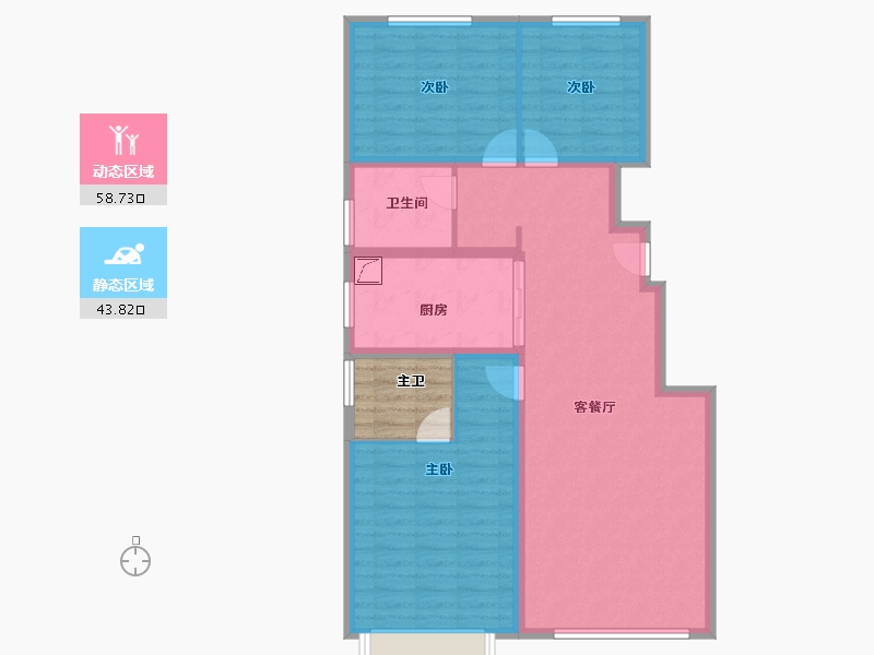 河北省-唐山市-万科公园大道-96.54-户型库-动静分区