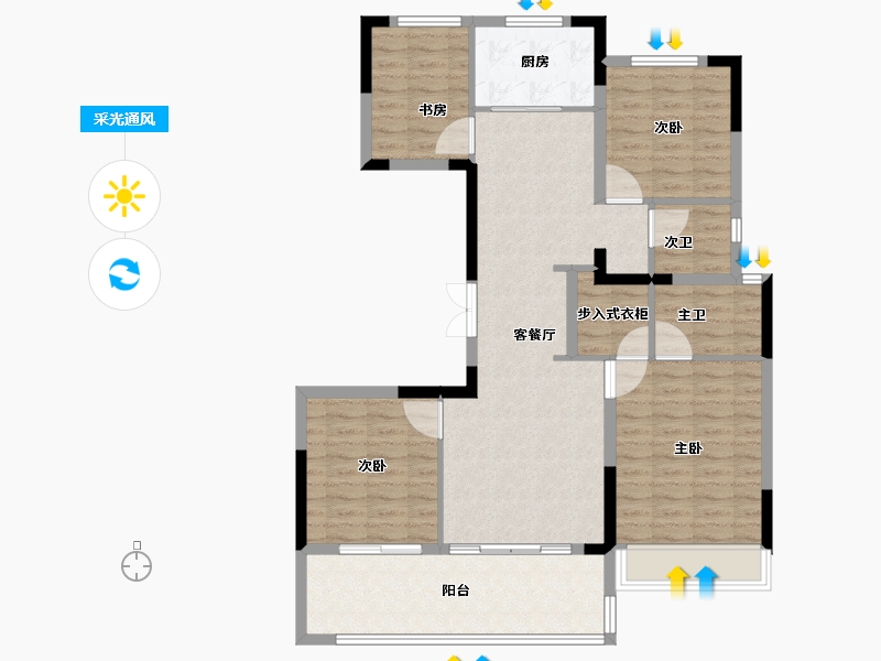 浙江省-嘉兴市-铂樾怡庭-104.00-户型库-采光通风