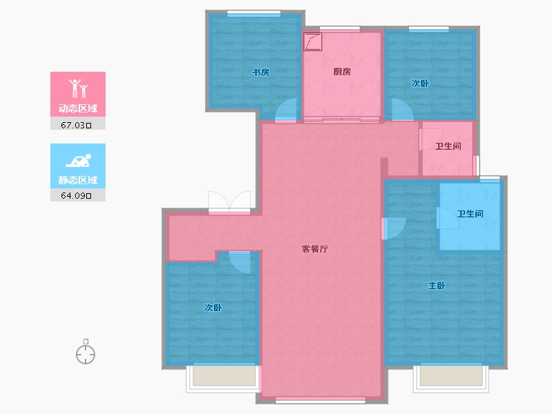 河北省-唐山市-万科公园大道-118.71-户型库-动静分区