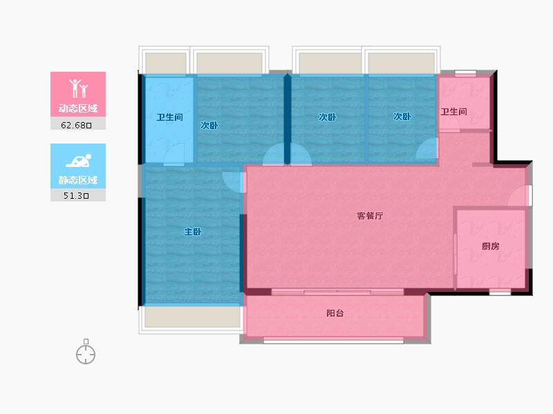 广东省-深圳市-润峯云上府-104.00-户型库-动静分区